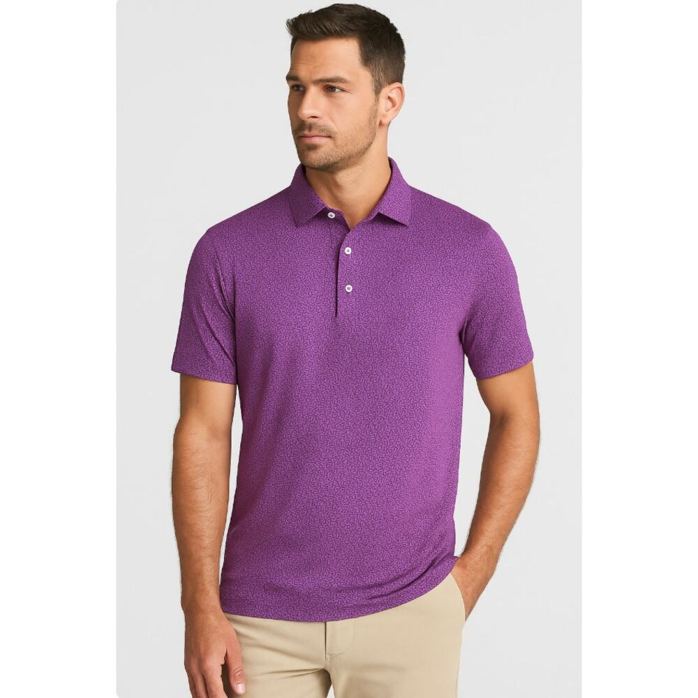 Peter Millar Purple Half Pour Summer Comfort Performance Polo - Size XL 🌟
